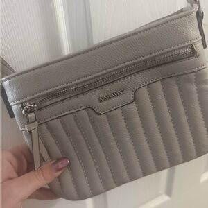 Nine West Quilted Silver Crossbody Bag